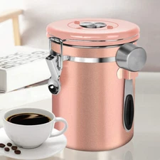 Coffee Canister Airtight Coffee Container For Ground Coffee w/Scoop Date Tracker