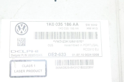 1K0035186AA Sistema Audio/Radio Cd para VOLKSWAGEN TOURAN (1T3) 2012 1544384 - Imagen 8 de 10