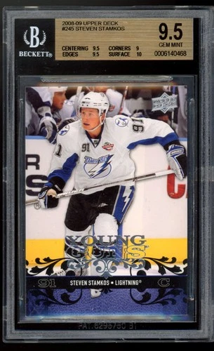 2008-09 Upper Deck  #245 Steven Stamkos BGS 9.5 Gem MINT. Young Guns YG