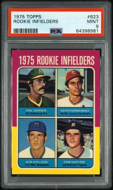1975 Topps #623 Rookie Infielders Keith Hernandez PSA 9