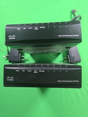 Set of 2 Cisco RV042G Gigabit VPN Router Dual WAN 4 Port w/ Power Supplies 