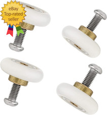 Set of 4 Dia 19Mm Stainless Steel Shower Door Wheels Rollers Runners White
