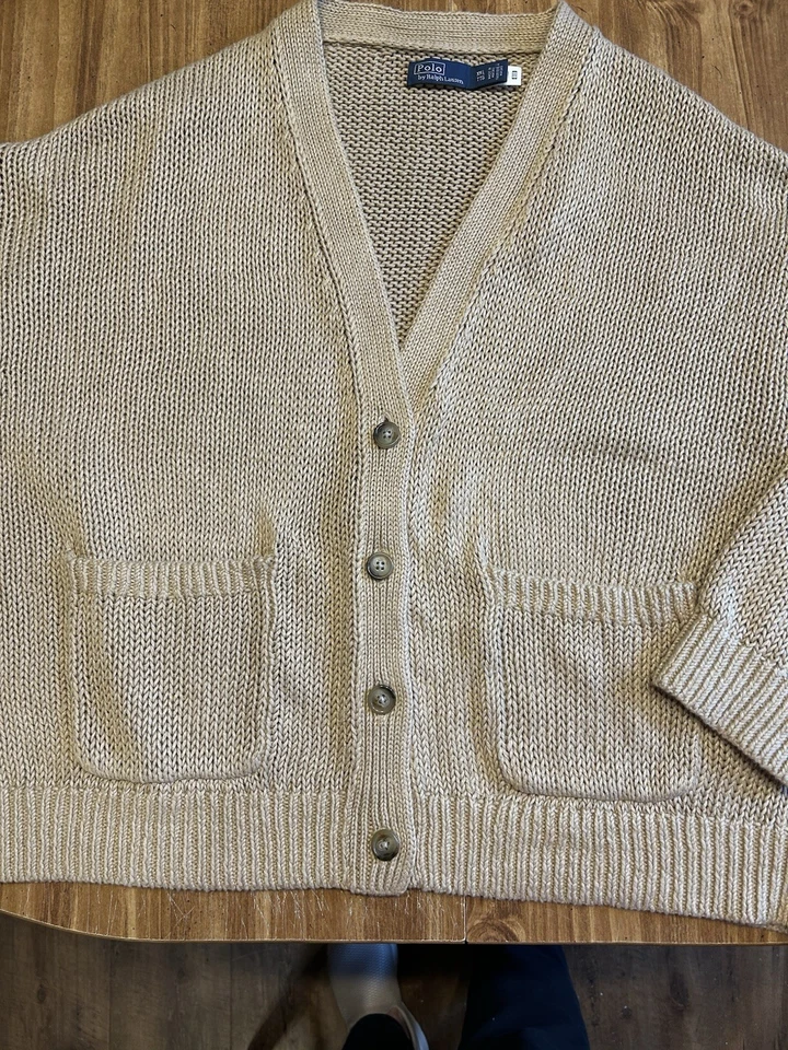 Cárdigan grueso con cuello en V Ralph Lauren XXL para mujer Foto 2 de 4