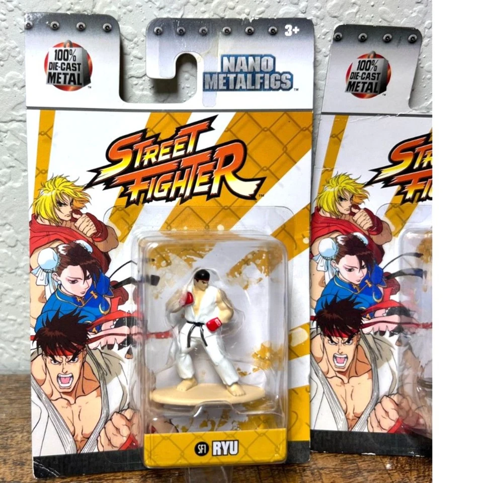 Capcom Street Fighter Nano MetalFigs 100% Diecast Metal Toys Ryu Guile Bison NEW - Image 4 of 4