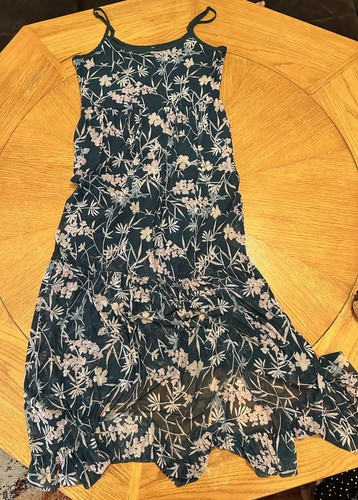 Xhilaration Green Floral Boho Strappy Maxi Hippy Speg Straps Dress Women Size M - Picture 1 of 5