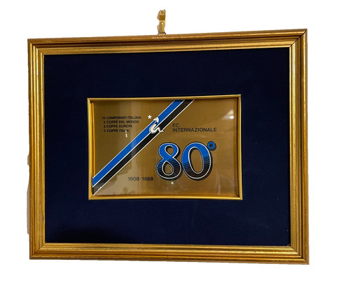 INTER FC 999/000 PURE GOLD FOIL FRAME CELEBRATING 80 YEARS a&g PRECIOUS