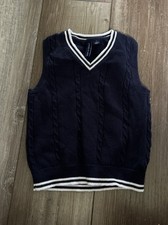 Janie and Jack Sweater Vest Boys Navy White Nautical Size 3