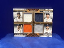 2022 Topps Museum Quad Relic Altuve Alvarez Bregman Tucker Jersey /75 Astros