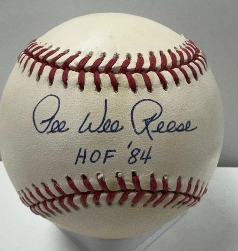Pee Wee Reese autographed official National League baseball w/ HOF '84 Beckett