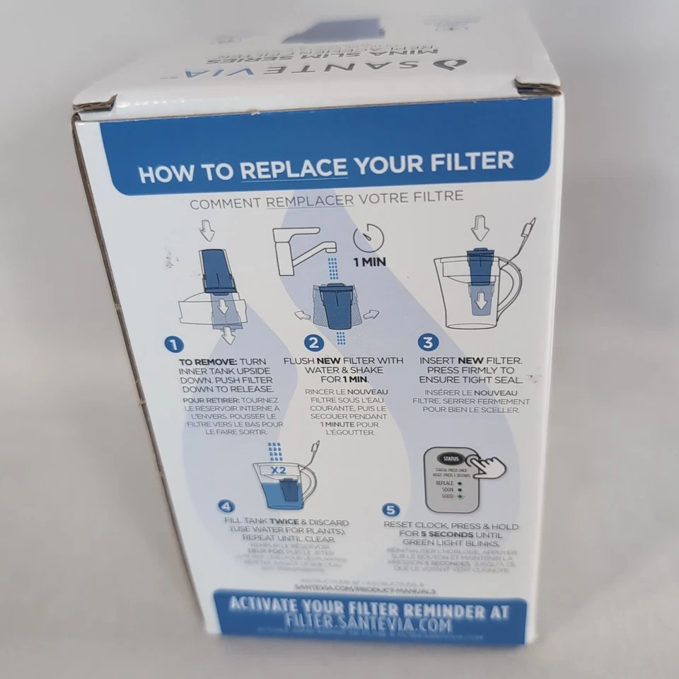 Santevia Mina Slim Series Replacement Filter Alkaline Water 9MS-471 NEW Blue - Image 4 of 4