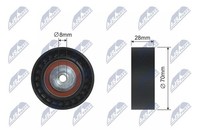 Nty Umlenk-/FüHrungsrolle Keilrippenriemen RNK-VW-005 Kunststoff FüR Vw T5 7HA