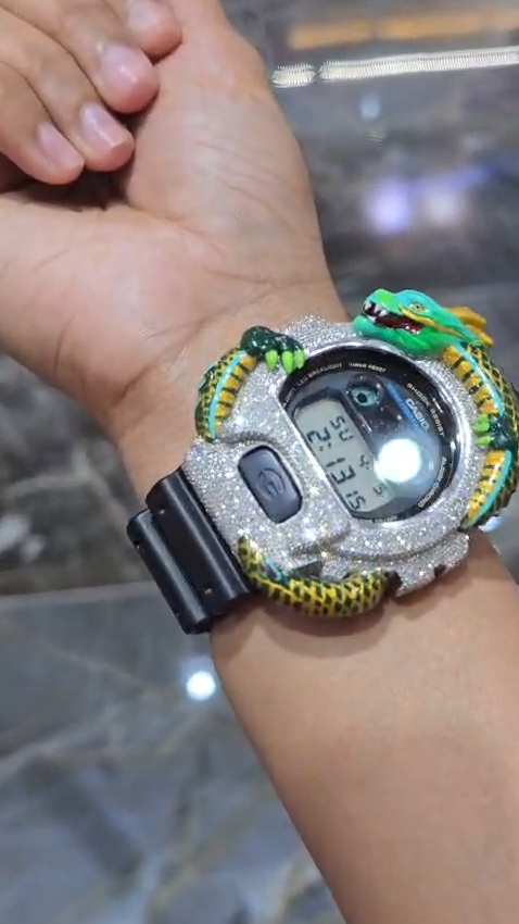 Casio G-Shock (Black) 6900 Iced Out Diamond Watch 5 CTW | eBay