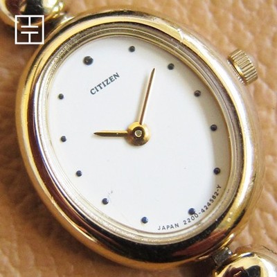 CITIZEN 2200-226593 YO Ladies Oval Quartz Watch w/ Cream Dial (MADE IN JAPAN)