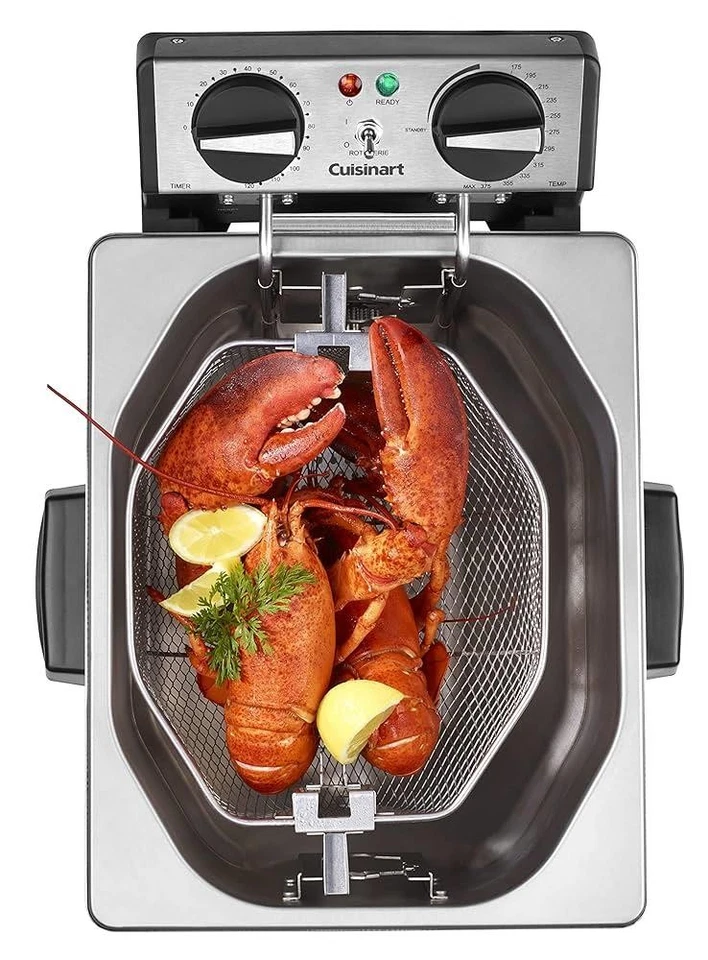 Freidora y vaporera Cuisinart CDF-500 extra grande de acero inoxidable restaurada Foto 4 de 4