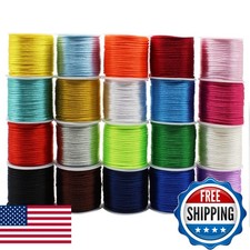 Rydowenna 2mm Nylon Rattail Satin Silk Trim Cord 20 Colors 437 Yards Beading