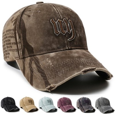 Unisex Washed Baseball Cap Retro Fashion Peaked Cap Outdoor Sports Casual Sunhat