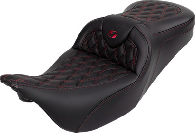 SADDLEMEN Roadsofa* Seat - with Backrest - Wine Berry Stitch - FL '08-'23