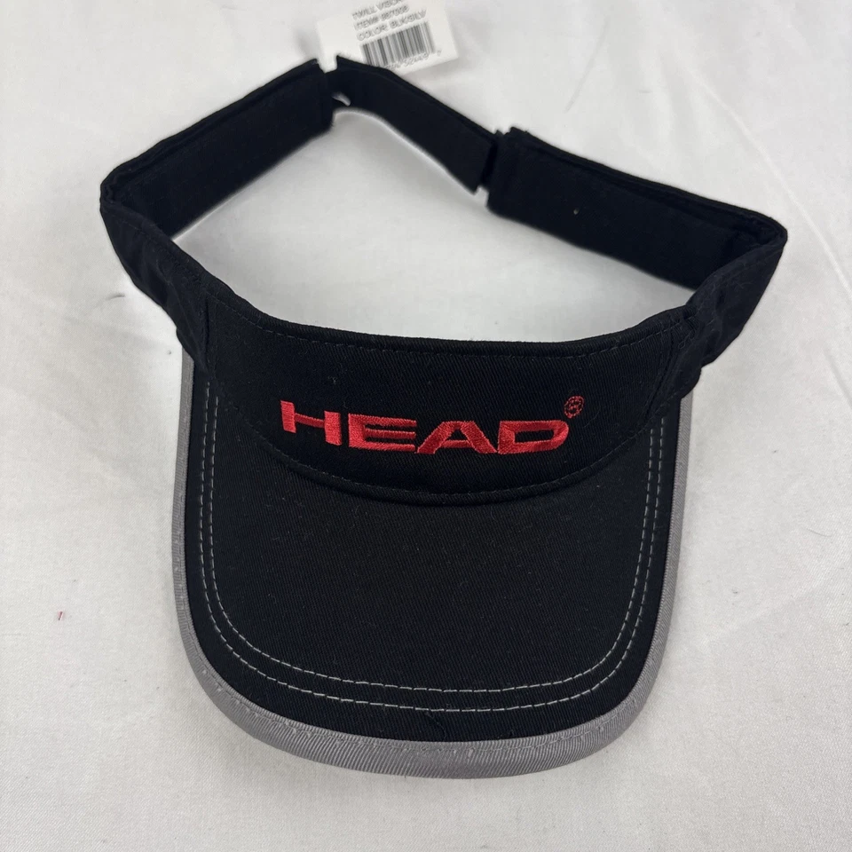 Vintage Head Tennis Athletic Visor Black Gray Embroidered NEW With Tags NOS - Image 2 of 4