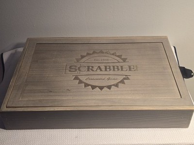 Scrabble Board Game In Wood Box -Never Used