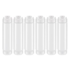 6 Pcs 16 Oz Inverted Plastic Squeeze Bottles, Refillable Tip  Dispenser9392