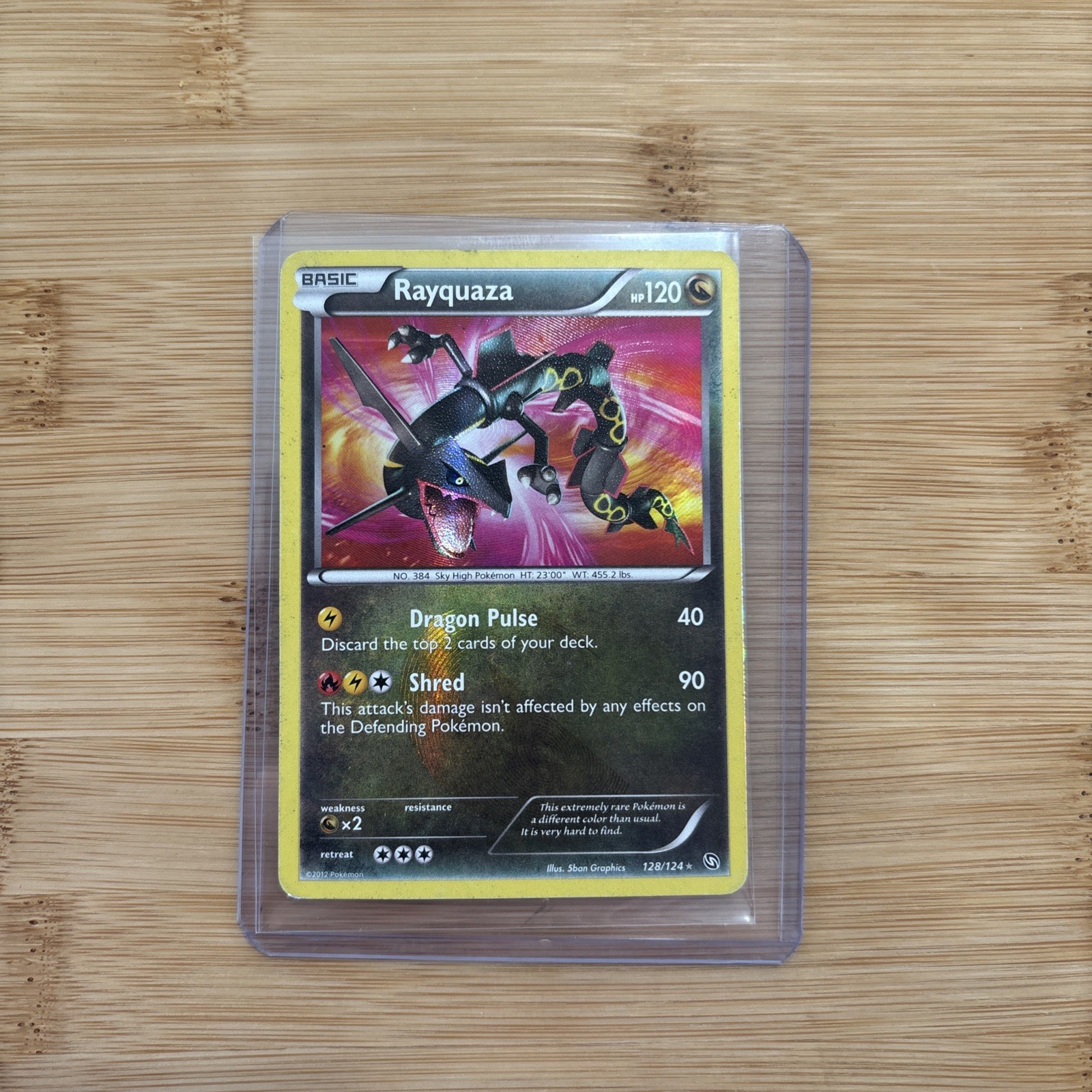 Pokémon Rayquaza 128/124 Dragons Exalted Secret Rare Holo 120 HP Card English