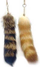 2pcs Fluffy Raccoon Tail Keychain,tail fox tail, therian tail Used for bag ke...