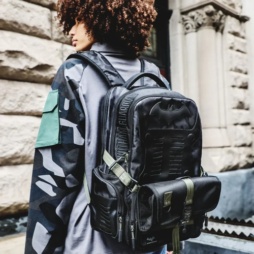 Mochila táctica negra 19" rara oficial Heroes & Villains DC Comics Batman - Imagen 12 de 13