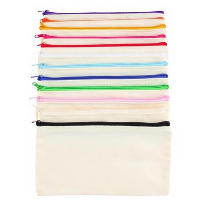 RJTCXJS 12 Stück leere Canvas-Taschen, einfache Tragetaschen zum Dekorieren, S, cremeweiß 