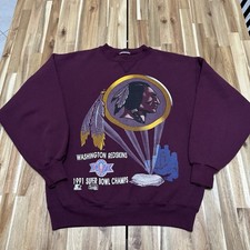 Vintage Washington Redskins Sweatshirt Mens M Starter NFL Super Bowl 1991