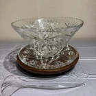 ANCHOR HOCKING 1960 Prescut (EAPC) Star Of David Cocktail Bowl W Saucer & Ladle