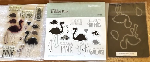 CTMH Z3228 THIN CUTS & C1651 TICKLED PINK  ~ Flamingos, Life is better with....