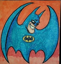 Robert James Wright Studio Art Collection Batman Parody Comic Book Superhero 1/1