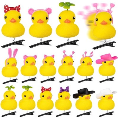 12 Pcs Duck Hair Clips, Cute Festival Rave Sprouts, Yellow Hair Accessorie for S