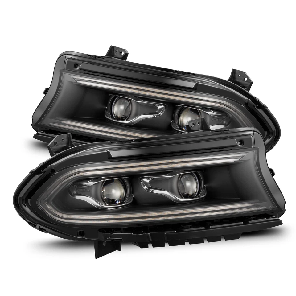 Faros proyectores LED AlphaRex negros LUXX para Dodge Charger 2015-2023 Foto 2 de 4