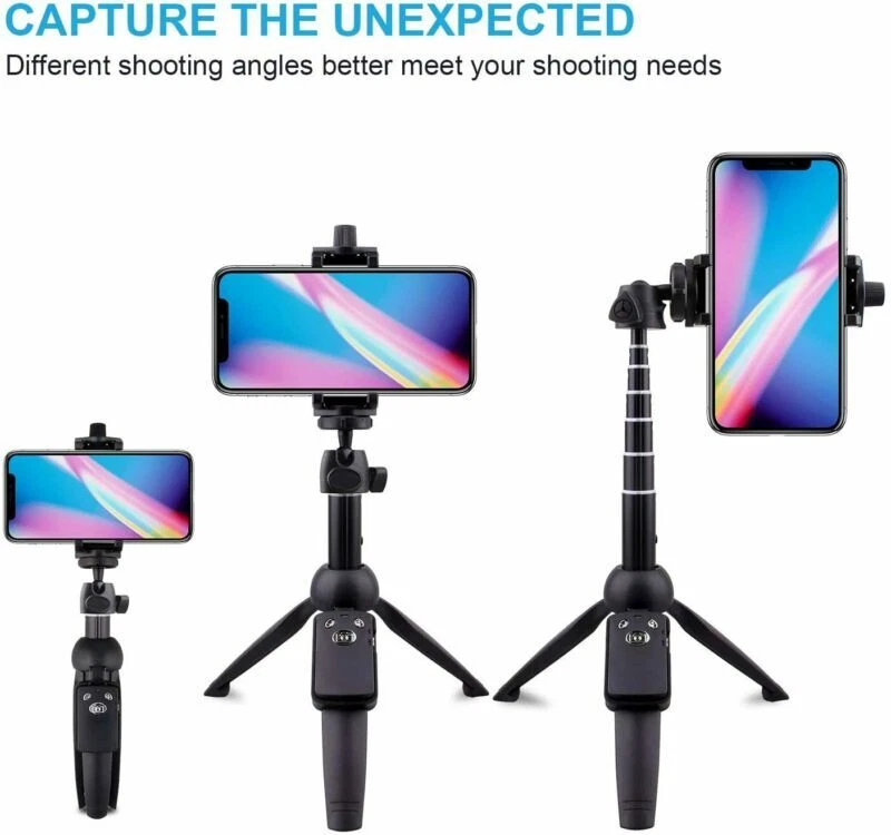 Soporte de teléfono trípode portátil para selfies remoto inalámbrico de 40" para iPhone Samsung Foto 3 de 4