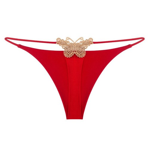 Lotto di 5 confezioni sexy donna stringhe perizoma bikini mutandine farfalla lingerie slip - Foto 15 di 17
