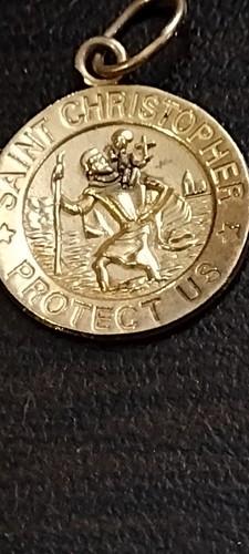 Vintage 14K Gold 1.+ Gram ST. CHRISTOPHER CHARM Pendant Catholic Religious MA - Picture 9 of 13