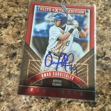 Omar Carrizales Signed 2015 Panini Elite Extra Edition Auto Colorado Rockies