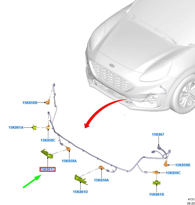 FORD PUMA Front Right Inner Park Sensor Retainer 2407288 NEW  