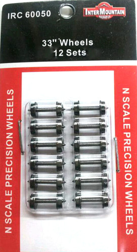 Intermountain IRC ~ Escala N ~ Nuevo ~ Juegos de ruedas aisladas de 33" ~ 12 piezas ~ 60050 | Zustand: New