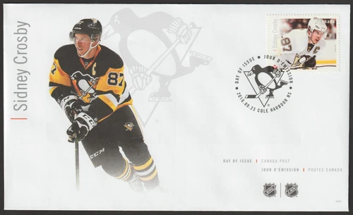 Canada #2942, NHL, Great Canadian Forwards, Sidney Crosby, Cover, FDC 2016