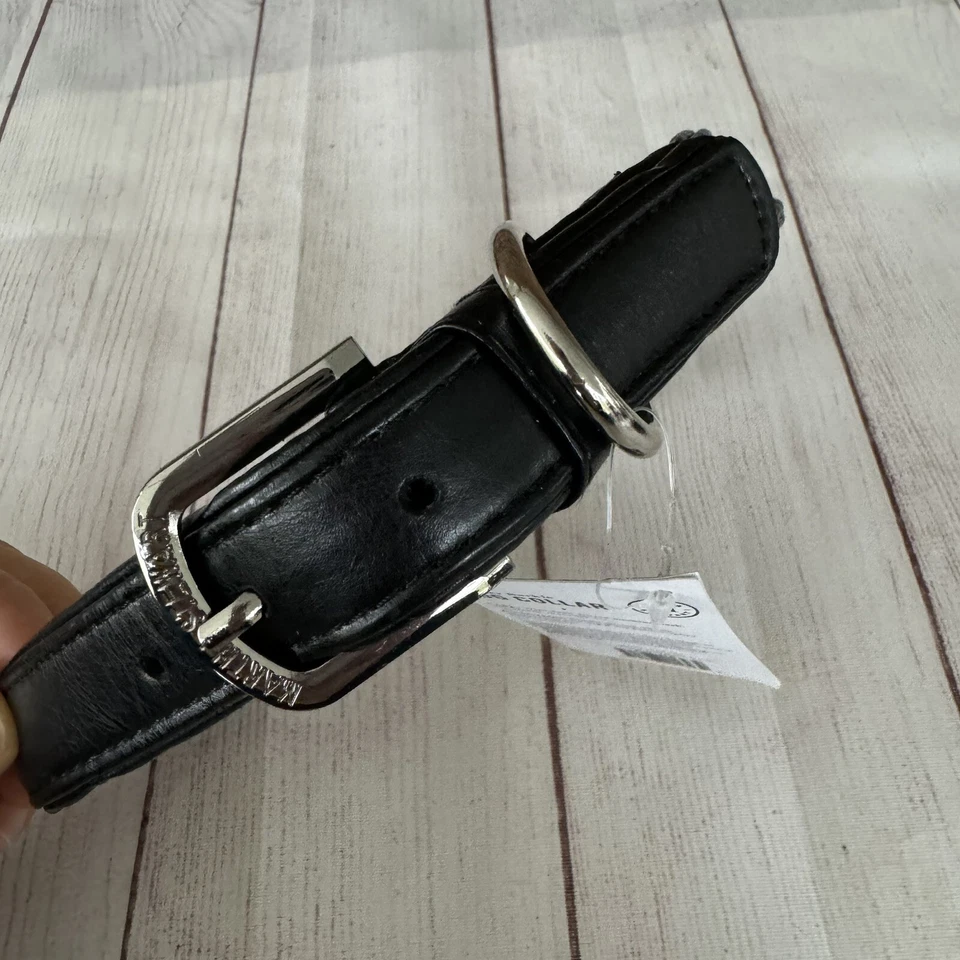 Martha Stewart Collar de Perro Negro Hebilla de Cuero Talla 20 Cuello Talla 18 - 21 pulgadas NUEVO Foto 4 de 4