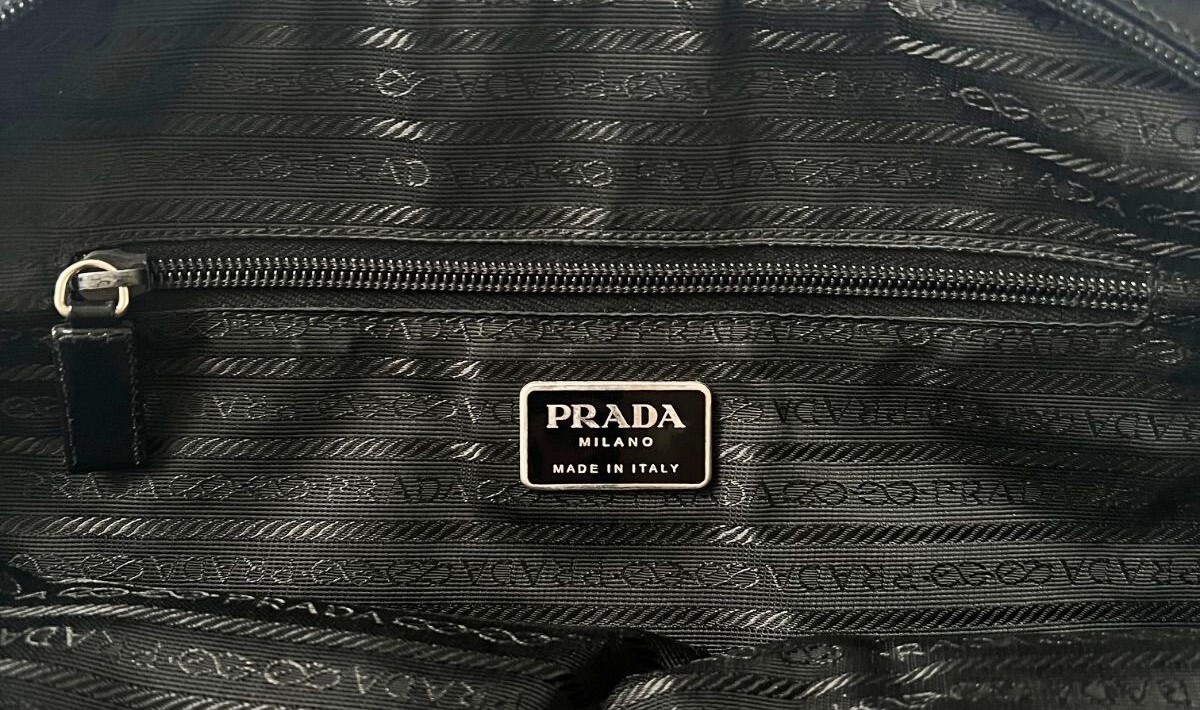 PRADA Archive Black nylon handbag Shoulder Bag 00s vintage W 13