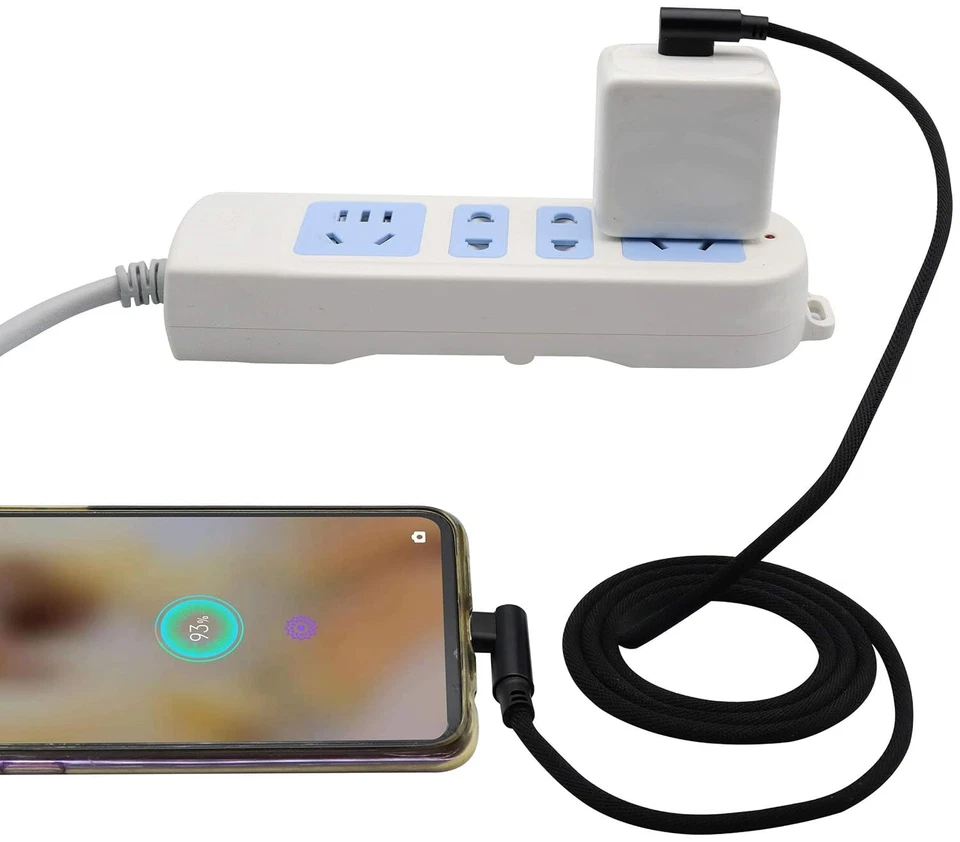 90 Degree Right Angle Micro USB Cable Fast Charging Cord 3/6/10FT For Samsung LG - Image 4 of 4