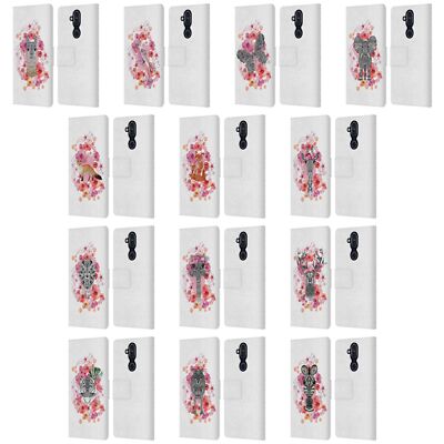 OFFICIAL MONIKA STRIGEL ANIMALS AND FLOWERS LEATHER BOOK CASE FOR NOKIA PHONES