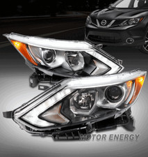 For 17-19 Nissan Rogue Sport LED DRL Projector Headlights Lamp Chrome Left+Right