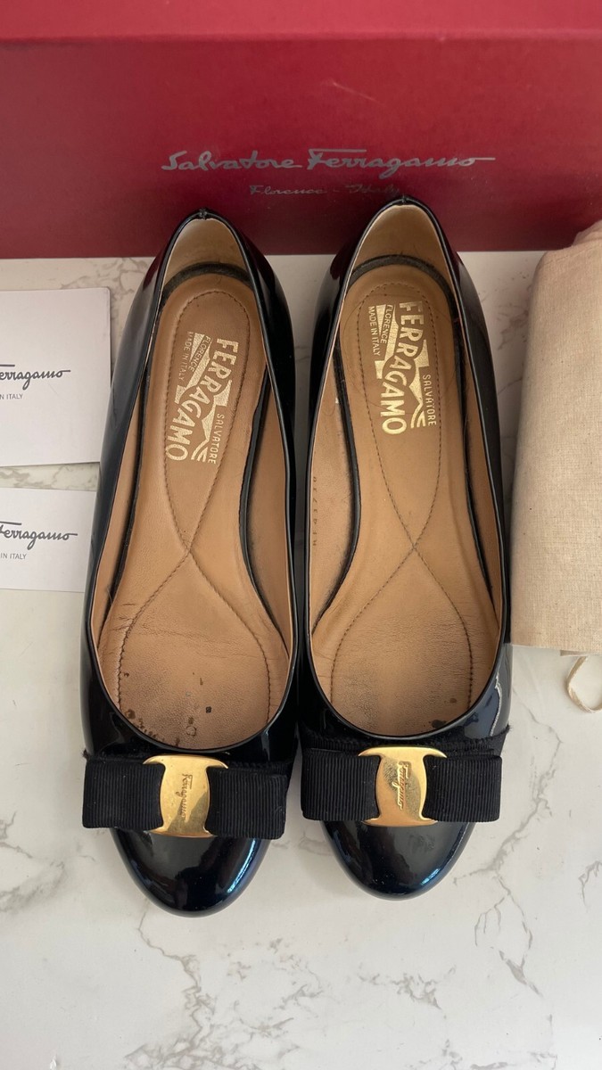 靴 Salvador ferragamo Salvador Ferragamo Boutique Bow Low Heel Pumps 8B Black