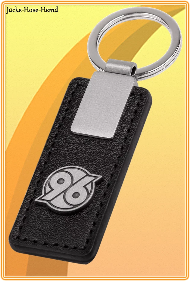 MARKENLOS Hannover 96 Schlüsselanhänger Logo Leder Anhänger Niemals allein Gr. 3x8,5cm NEU