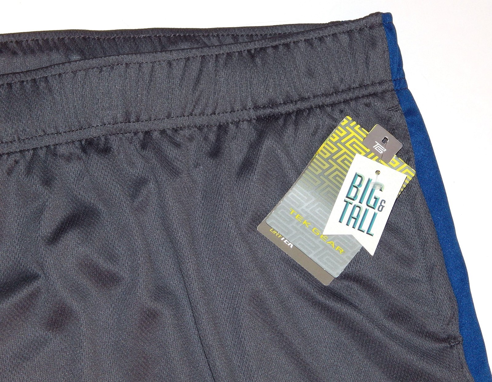 Men's Big & Tall Tek Gear Basketball Shorts Iron Gray & Blue Inseam 10
