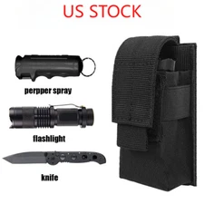 Tactical Molle Pepper Spray Pouch Holder Portable Flashlight Holster Tools Bag